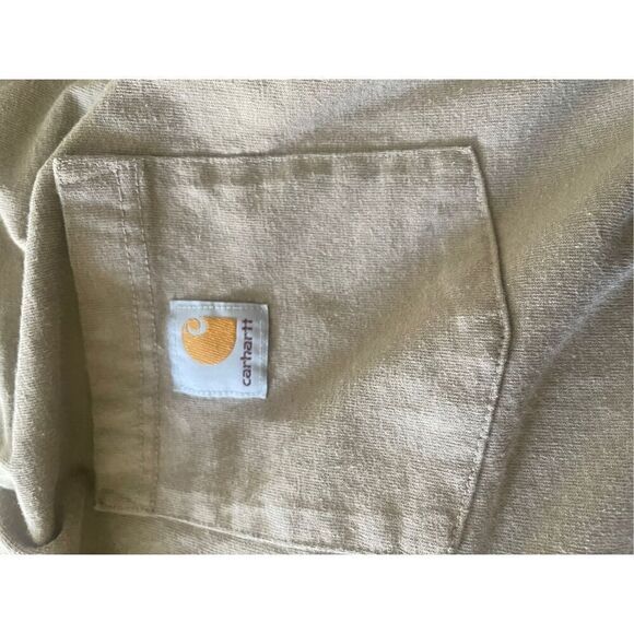 Carhartt Men's Tan Loose Fit Heavyweight Short Sleeve Pocket T-Shirt Size Large - Picture 7 of 15